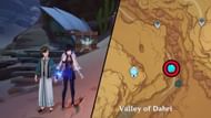 The starting location of Afratu's Dilemma (Image via HoYoverse)